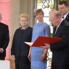  Bundespräsident Steinmeier übergibt die Friedenspreise an die Staatsoberhäupter Estlands, Lettlands und Litauens. 